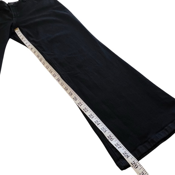 NYDJ Jeans Marilyn Straight Sparkle Bling Studded Pocket Black Silver 14P Petite - Picture 14 of 17